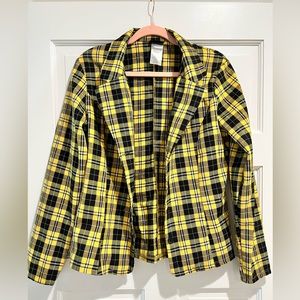 Clueless plaid yellow and black jacket and pleated skirt set